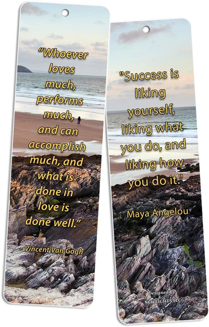 NewEights Adventure Inspirational Quotes Bookmarks (12-Pack) - Stocking Stuffers Devotional Bible Study - Church Ministry Supplies Teacher Classroom Incentive Gifts