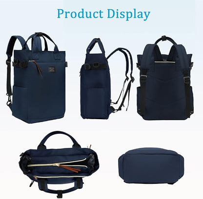 BASICPOWER Backpack Purse for Women Tote Bag Travel Laptop Bookbag Work Nurse Teacher Bag 15.6-in Computer Navy