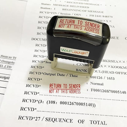 WAFJAMF Return to Sender Not at This Address Stamp – Self Inking Rubber Stamp Office Stamp Message Stamp for Business Supplies Red Ink-L