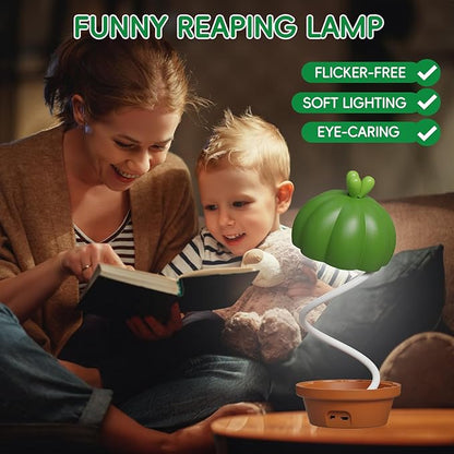 Cute Desk Lamp for Kids, Cactus Small Desk Lamps with Dimmable Touch,Rechargeable Kawaii Desk Lamp Nursery Night Lights, Desk Accessories Kawaii Room Decor for Kid Gifts (Green Cactus Lamp)