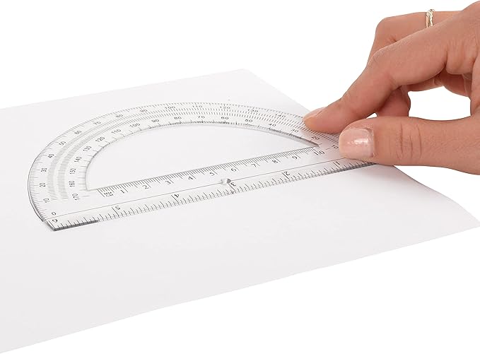 Westcott 6-Inch Plastic 180 Degree Protractor, Clear
