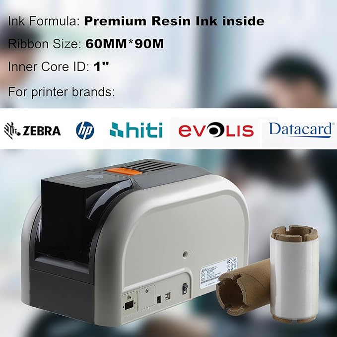 2.36’’ x 295’ UV Color Ribbon 1 Roll, Gencore 60mm x 90m Fluorescent Anti Theft Invisible Marking Ribbon 1000 Prints, 1'' Core, Compatible for HITI-CS200 HITI-CS200E, Invisible Under UV Light to Red