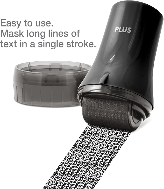 Guard Your ID ADVANCED WIDE Roller Identity Theft Prevention Security Stamp BLACK