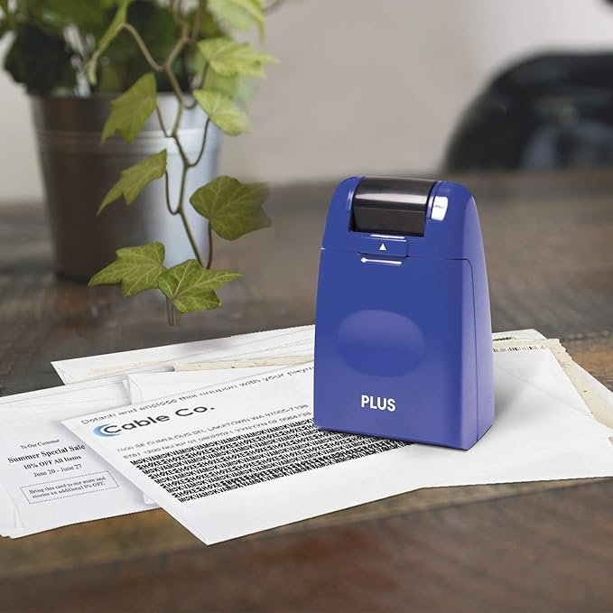 Guard Your ID Identity Protection Security Prevention Stamp Roller (Blue)