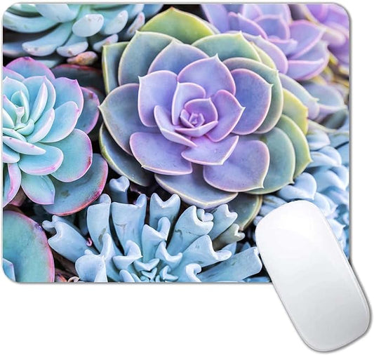 Cute Mouse Pad,Succulents Mouse Pad,Mouse Mat Square Waterproof Mouse Pad Non-Slip Rubber Base Mousepad for Office Laptop, 9.5"x7.9"x0.12" Inch