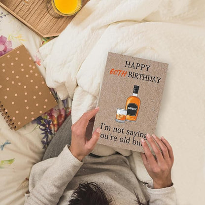 Funny 60th Birthday Gifts for Women Men, Sixty Birthday Cards for Her Him, 60 Year old Gifts for Man Husband, 60th Bday Card Decorations for Dad Mom