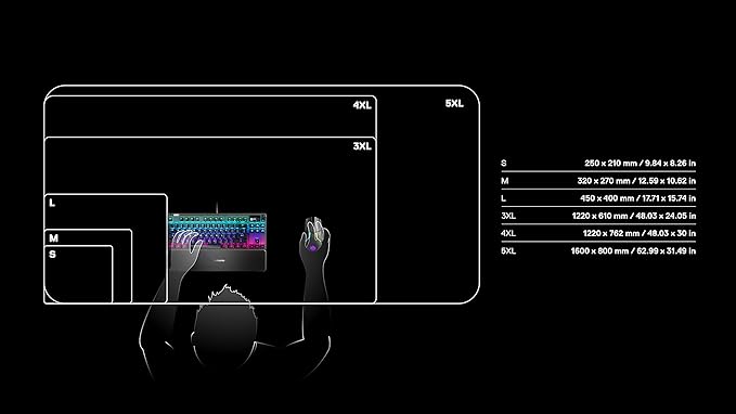 SteelSeries QcK Gaming Mouse Pad - 3XL Cloth - Optimized For Gaming Sensors - Maximum Control