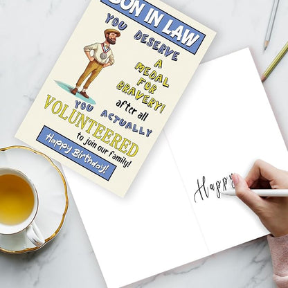 Funny Son In Law Birthday Card, Happy Son In Law Birthday Gifts, Son-In-Law Birthday Card