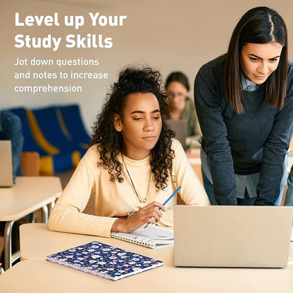 Sweetzer & Orange S&O Cute Spiral Notebooks - College Ruled Spiral Notebook with Pockets - Hardcover Notebook for Women - Cute Notebooks for School & Journal - 80 Double-Sided Pages, 6.25" x 8.25”