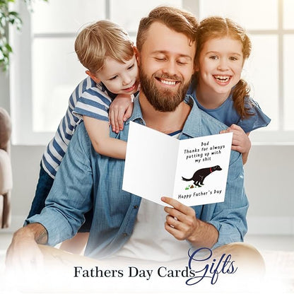 FaCraft Funny Fathers Day Card for Dog Dad, 4 x 6, Happy Naughty Fathers Day Gift Card, with Envelope, for Father from Wife Daughter Son Dog