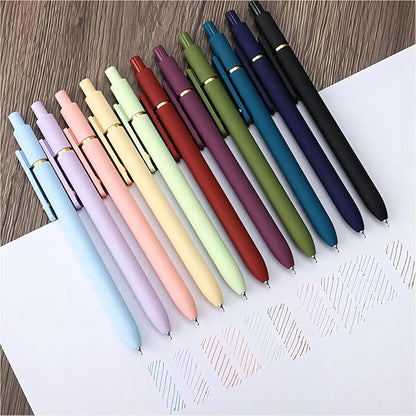 Ddaowanx Colorful Gel Pens, 0.5mm Fine Point Retractable,Colored Pens for Journaling and Sketching, Teacher Must Haves,Teacher School Supplies, Gifts for Nurse ﻿(12Pcs-Aesthetic+Vintage Colors)