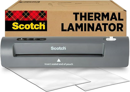 Scotch TL901X Thermal Laminator, 1 Laminating Machine, Gray, Laminate Recipe Cards, Photos and Documents, For Home, Office or School Supplies, 9 in.