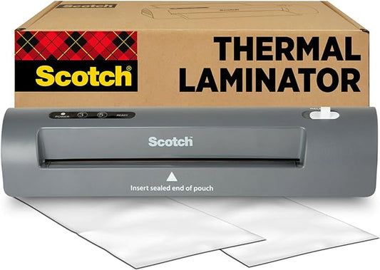 Scotch TL901X Thermal Laminator, 1 Laminating Machine, Gray, Laminate Recipe Cards, Photos and Documents, For Home, Office or School Supplies, 9 in.