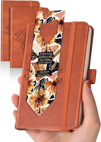 AISBUGUR Pocket Notebook, Small Notebook, 2-Pack Total 320 Pages,3.7" x 5.7" Pocket Notebook (2 Pack, Brown 2)