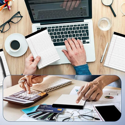 5" x 8" Note Pads 6 Pack of Legal Pads 30 Sheets Notepad College Ruled Small Writing Pads Perforated Pages Paper Pads 80GSM Heavyweight Paper Note Pads for Home, Office, or School