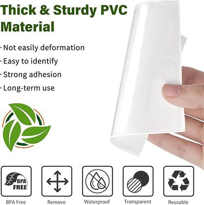 52 Pack Index Card Pockets with Top Open, 3 x 3 Inch Adhesive Label Pockets Clear Plastic Index Card Holder for Organizing, Storage Bins, Library Cards, Notes