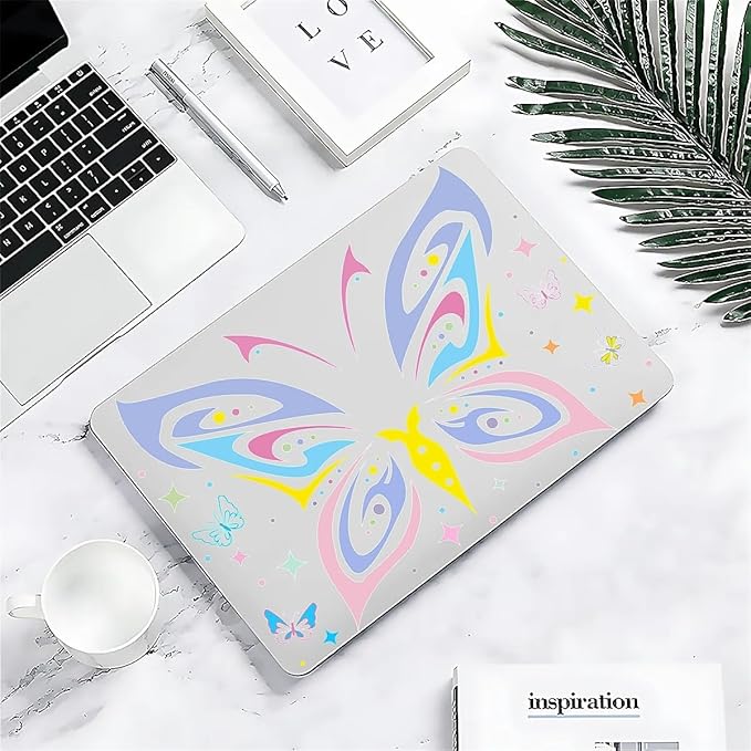 Compatible with 16 Inch MacBook Pro A2141, Colorful Butterfly Hard Plastic Shell Cover Case