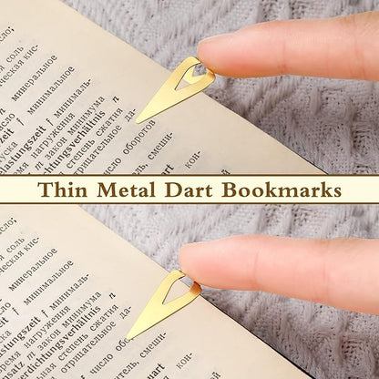 180 Pieces Book Darts Bookmarks Bulk Metal Page Markers Mixed Book Line Marker Silver Gold Orange Book Markers Brass Page Darts Mixed Book Markers Gift for Women Men Readers Book Lovers Christmas