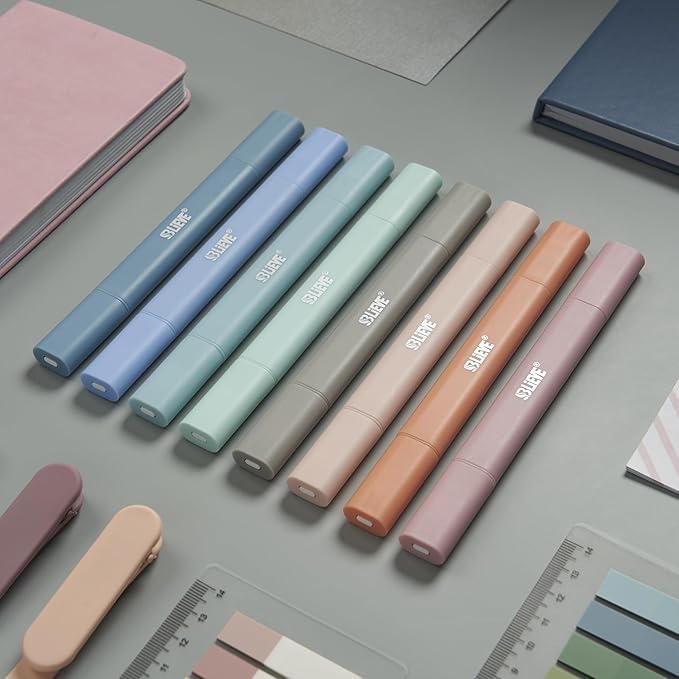 BLIEVE- Aesthetic Bible Highlighters No Bleed Through Assorted Colors, Cute Highlighter Dual Tip For Journaling Supplies And School Accessories, Bible Highlighters And Pens No Bleed (COASTAL DREAM)