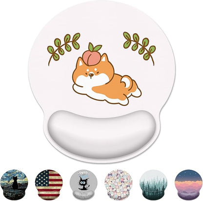 Ergonomic Mouse Pad with Wrist Support,Cute Pink Corgi Mouse Pad with Wrist Rest,Relieve Wrist Pain Mousepad Non-Slip Rubber Base,Cute Mouse Pads for Desk,Computers,Laptop,Office,Home,Accessories