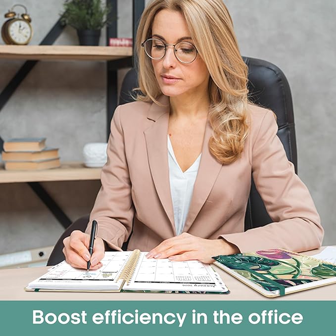 2026 Planner, Aesthetic Weekly and Monthly Planner for Women, Jan 2026 to Dec 2026, Hardcover 2026 Calendar Book with Monthly Tabs, Inner Pocket, Perfect for Office Home School - A5 (6.3" x 8.5"), Monstera