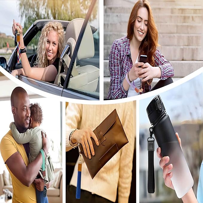 Fishent Stretchy Wristlet Keychain,Braided Cute Wrist Lanyards for Keys, Key Chain Holder for Women Men, Wrist Strap Keychain for Car Keys Phone Camera Wallet ID Badges Card (Colorful Pink)