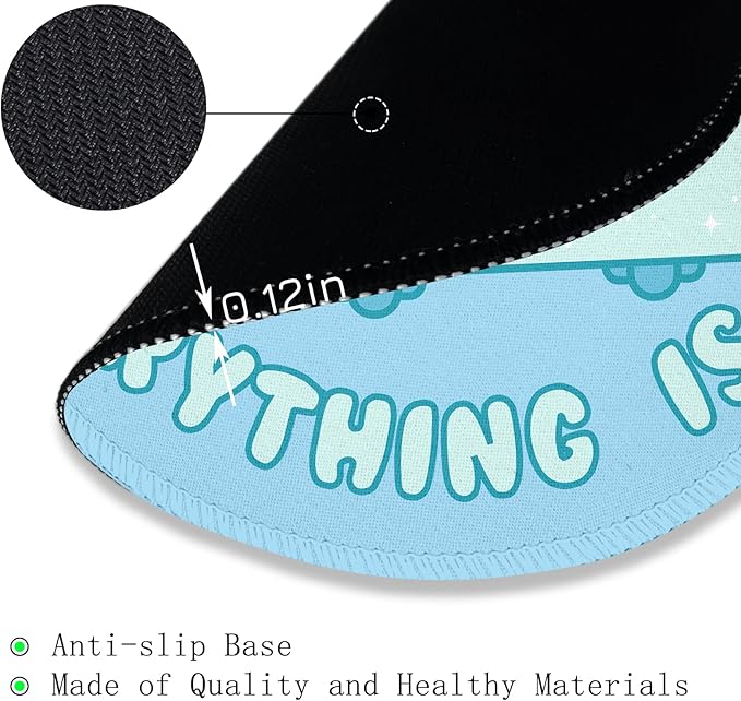 Gctriki Dumpster on Fire Mouse Pad, Cute Light Blue Round Mouse Pads for Desk, Funny Dumpster Mousepad for Laptop Gaming Stitched Edge Non-Slip Rubber Base, Cute Office Desk Accessories Decor