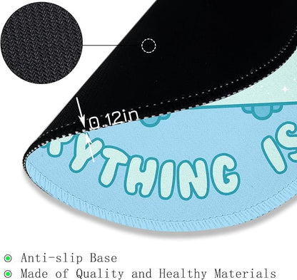 Gctriki Dumpster on Fire Mouse Pad, Cute Light Blue Round Mouse Pads for Desk, Funny Dumpster Mousepad for Laptop Gaming Stitched Edge Non-Slip Rubber Base, Cute Office Desk Accessories Decor