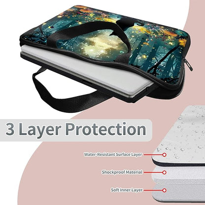 Universal Tablet Laptop Sleeve Case 10 inch, Glowworm Cat Slim Carrying Case Durable Handbag Travel Laptop Bag for 7 to 10-inch Laptops/Notebook/Kids Tablet/ipad/eBook Readers