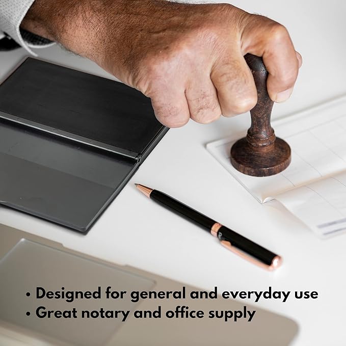 Ink Pad for Rubber Stamps, Stamp Pad for Clear Impression Stamping, Quality Felt Pad Black Ink, Red Ink, Blue Ink (Black, M (2.7 * 4.3))