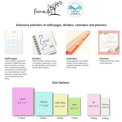 6 Clear Blank Binder Dividers for Discbound Planners Semi-Transparent Junior, (8-Disc Half Letter (5.5 x 8.5 in))