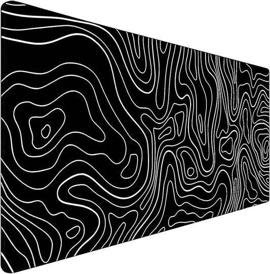 Large Mouse Pad, Big Desk Mat Large Office Desk Pad, Durable Extended Mouse Mat 35.4"x15.7" Mousepad with Non-Slip Rubber Base & Stitched Edge for Home Office Work, White Line