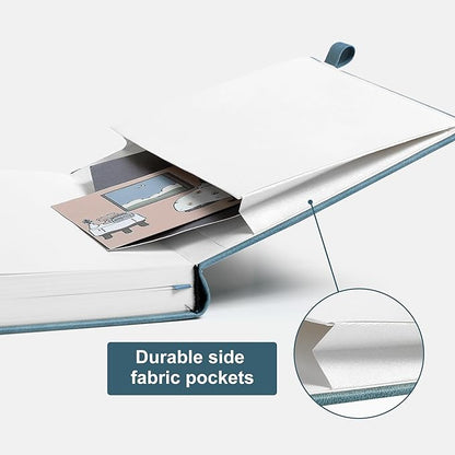 CAGIE Lined Journal Notebook, 320 Pages College Ruled Notebook, 100 Gsm Paper Thick Journal, B5 Hardcover Leather Journals for Writing Women Men, 7.6x10 In, Blue