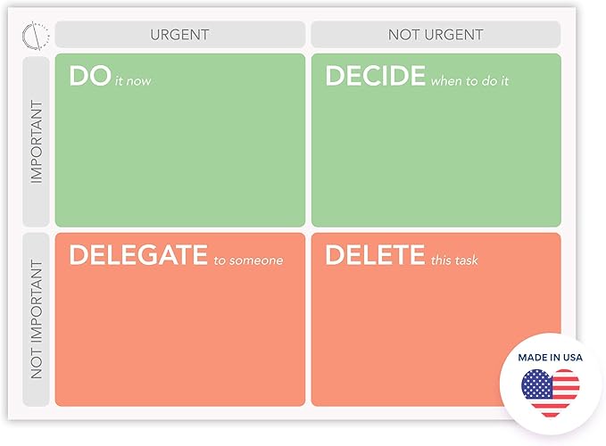 Large Eisenhower Matrix Sticky Notes, 50 Pages, 8x6” by DAILY RITMO