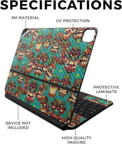 Carbon Fiber Skin Compatible with Apple Magic Keyboard for iPad Air 13-inch (M2) 2024 - Crazy Tikis - Premium 3M Vinyl Protective Wrap Decal Cover - Easy to Apply | Crafted in The USA by MightySkins