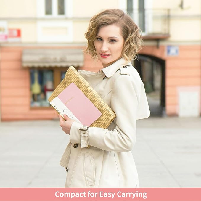 Lined Spiral Notebook College Ruled A5 Journal Book for Note Taking, 160 Pages Writing Journal for Office and Home School Supplies 5.75 x 8.125 inch - Pink