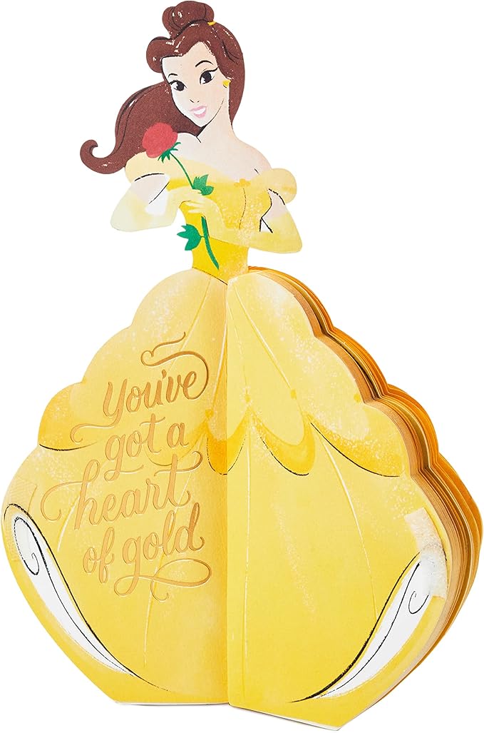 Hallmark Paper Wonder Disney Princess Pop Up Birthday Card (Beauty and the Beast, Honeycomb Belle) for Birthdays, Encouragement, All Occasions