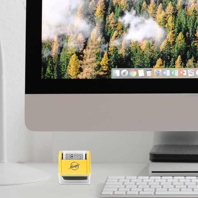 Miseyo Wide Roller Stamp Identity Theft Stamp 1.5 Inch Perfect for Privacy Protection - 3Pack Set (Yellow)