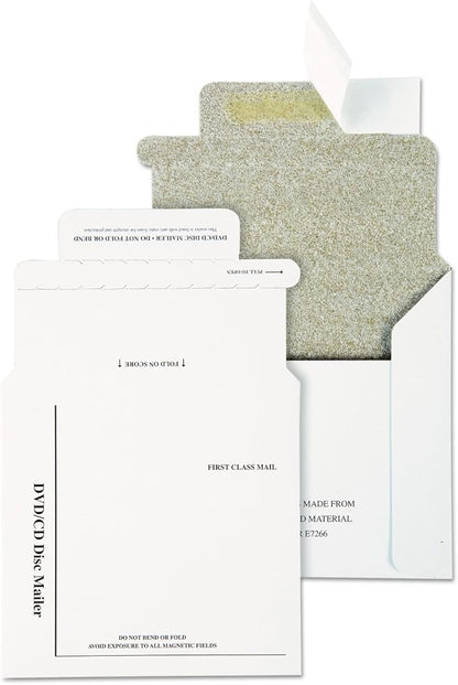 Quality Park QUAE7266 Recycled Multimedia/CD Mailers, Foam-Lined, 5x5, 25/Box White