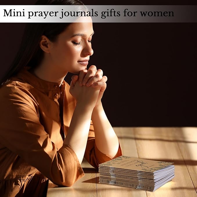 Ctosree 50 Pcs Bible Verse Prayer Journal Notebook Christian Note Pads Bulk mini Inspirational Notebook Religious Scripture Church Notepad for Women 3.15 x 5 Inches (Brown)
