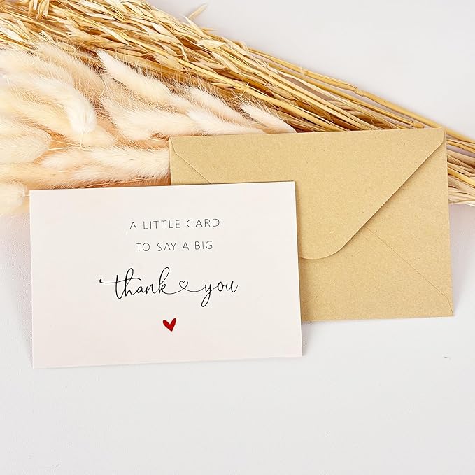 48 Pack Thank You Cards with Envelopes & Stickers, 4×6 Cute Blank Greeting Cards for Baby Shower & Wedding，Boxed Bulk Thank You Notes for Graduation Teachers Business Coworker Employee Appreciation