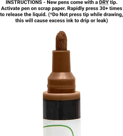 Glass Pen Window Marker: Liquid Chalk Markers for Glass, Car Marker or Mirror Pen with Washable Paint - Graduation Car Windows, Storefront Window, Wedding, Parade, Party & Holiday (Brown, Fine Tip)