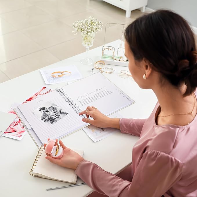 Beautiful Minimalistic Wedding Planner Book and Organizer - Enhance Excitement and Makes Your Countdown Planning Easy - Unique Engagement Gift for Newly Engaged Couples, Future Brides and Grooms