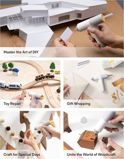 HOTO Cordless Hot Glue Gun Kit – 40 Glue Sticks, 30s Fast Preheating, 3000mAh, Dual Anti-Scald Protection & Auto Dispensing – Safe for Kids, Anti-Drip Nozzle, Perfect for DIY, School Crafts & Repairs