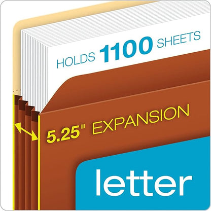 Pendaflex Color Reinforced File Jacket, 2-Inch Expanding Jacket, Letter Size, Assorted Colors, 8 Pack (12003EE) & Expanding File Pockets, Letter Size, 5.25" Expansion