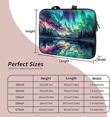 Universal Tablet Laptop Sleeve Case 10 inch, Aurora Landscape Slim Carrying Case Durable Handbag Travel Laptop Bag for 7 to 10-inch Laptops/Notebook/Kids Tablet/ipad/eBook Readers