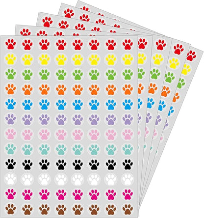 0.5 Inch Multicolor Paw Print Stickers,Self Adhesive for Scrapbooking/Kid DIY Arts Crafts/Reward Stickers Teachers Stickers