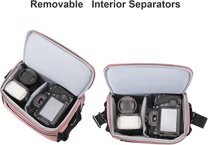 DOMISO Camera Bag Case Waterproof Anti-shock Shoulder Bag, Pink
