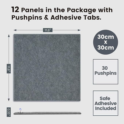 Large Cork Board for Walls with 30 Push Pins-48"X36", Easy to Peel&Stick Vision Bulletin Board Tiles, Black Poster Felt Board Supplies Set Home Office Classroom Corkboard Decor Self Adhesive