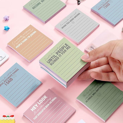 Post it Notes 3x3 Cute and Aesthetic Sticky Notes Planner Notepad - 450 Sheets - Desk Accessories for School, Office, and Home - Ideal Gifts for Teachers, Women, and Coworkers (Sayings Line)